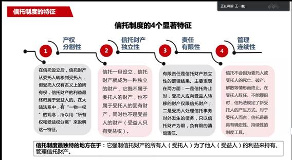 强大金融师资阵容，打造专硕特色好课之一——记老王论坛
《信托投资公司与资产管理》线上教学课程